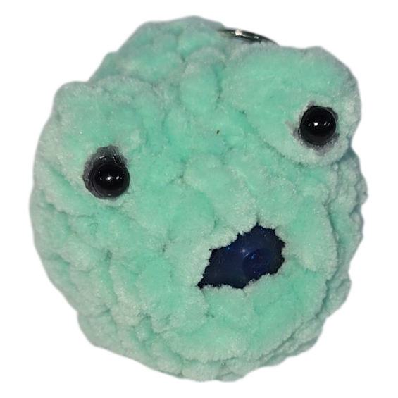 Mint Green Pom Pom Monster Squishy Stress Ball Toy
