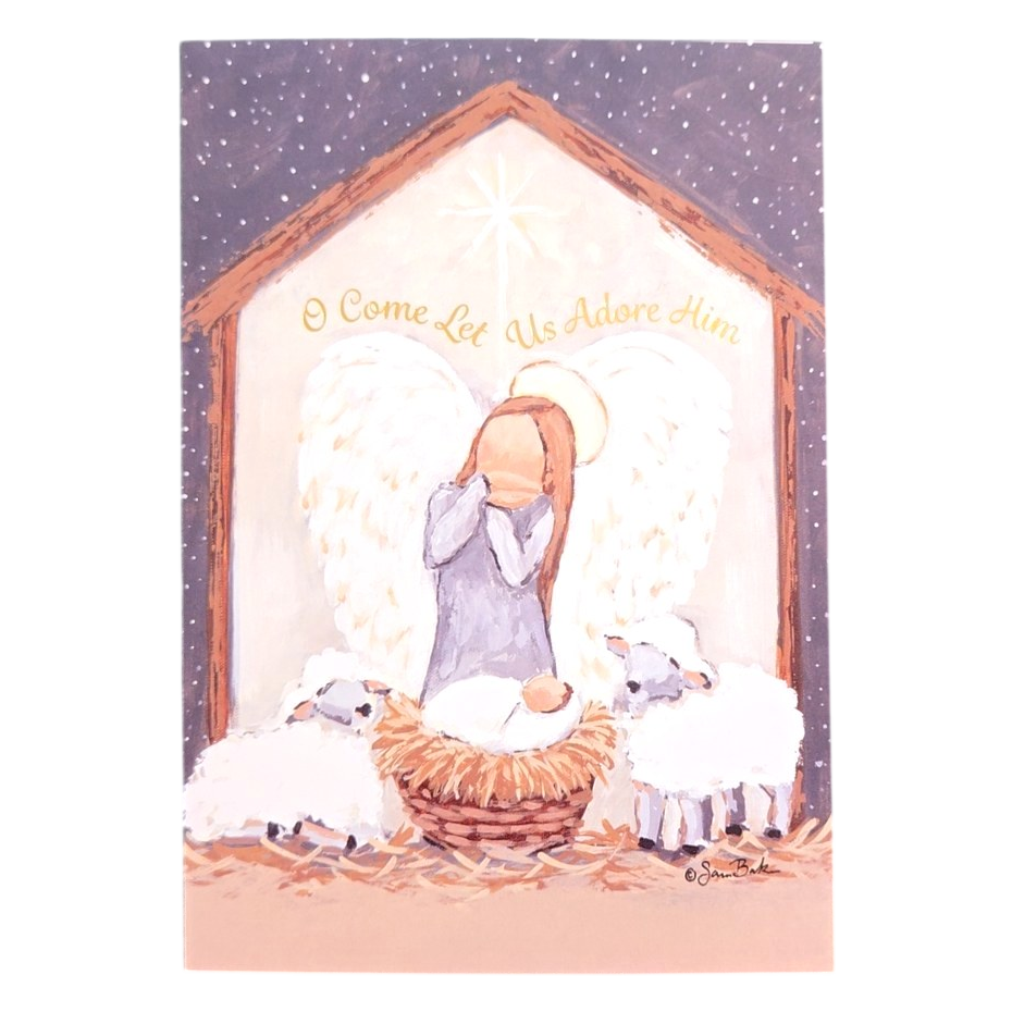 O Come Let Us Adore Him Nativity Card