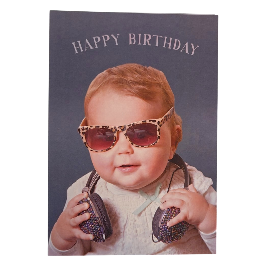 Happy Birthday Cool Baby DJ Card