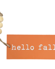 Hello Fall Glitter Wooden Tag Decor