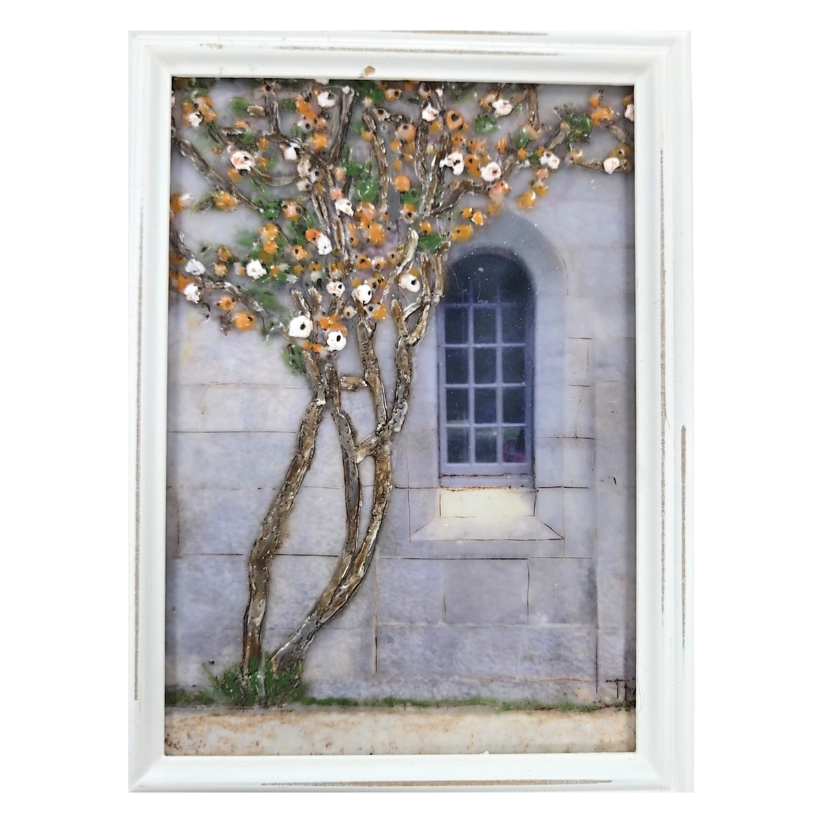 Encaustic Art – Blooming Tree &amp; Stone Window by Trish McFerran