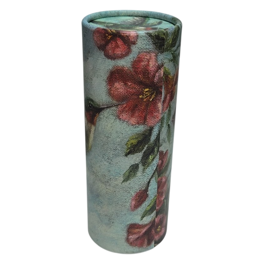 Hummingbird Floral Tube Tissue Holder for Car Cup Holder