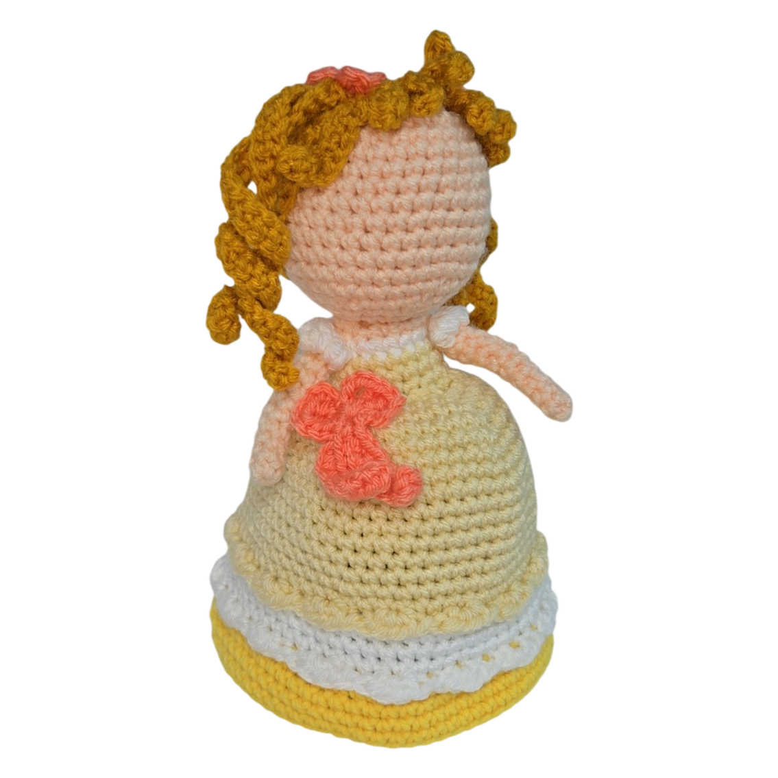 Handmade Crochet Princess Doll Amigurumi – Blonde Girl in Yellow Dress