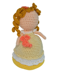 Handmade Crochet Princess Doll Amigurumi – Blonde Girl in Yellow Dress
