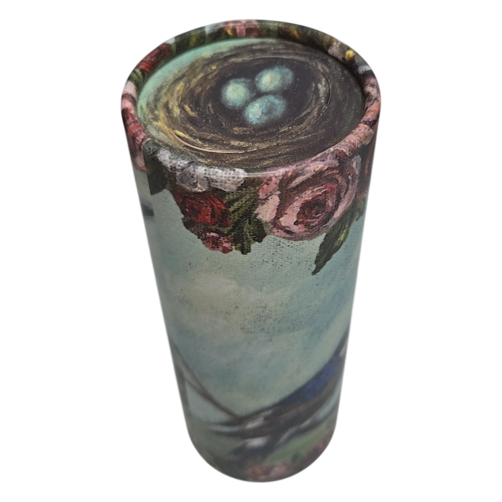 Bluebird &amp; Nest Vintage Art Tissue Tube – Cup Holder Size