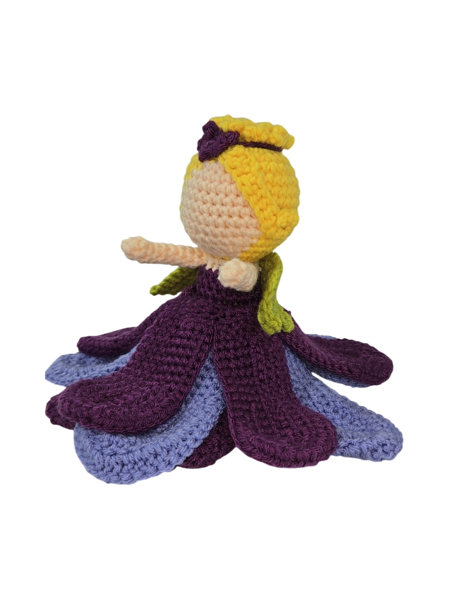 Handmade Amigurumi Crochet Princess Peony Doll – Purple &amp; Lavender
