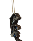 Layered Wood Dolphin Magnetic Ornament with Ocean Scene