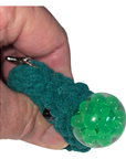 Teal Crochet Squishy Face Keychain