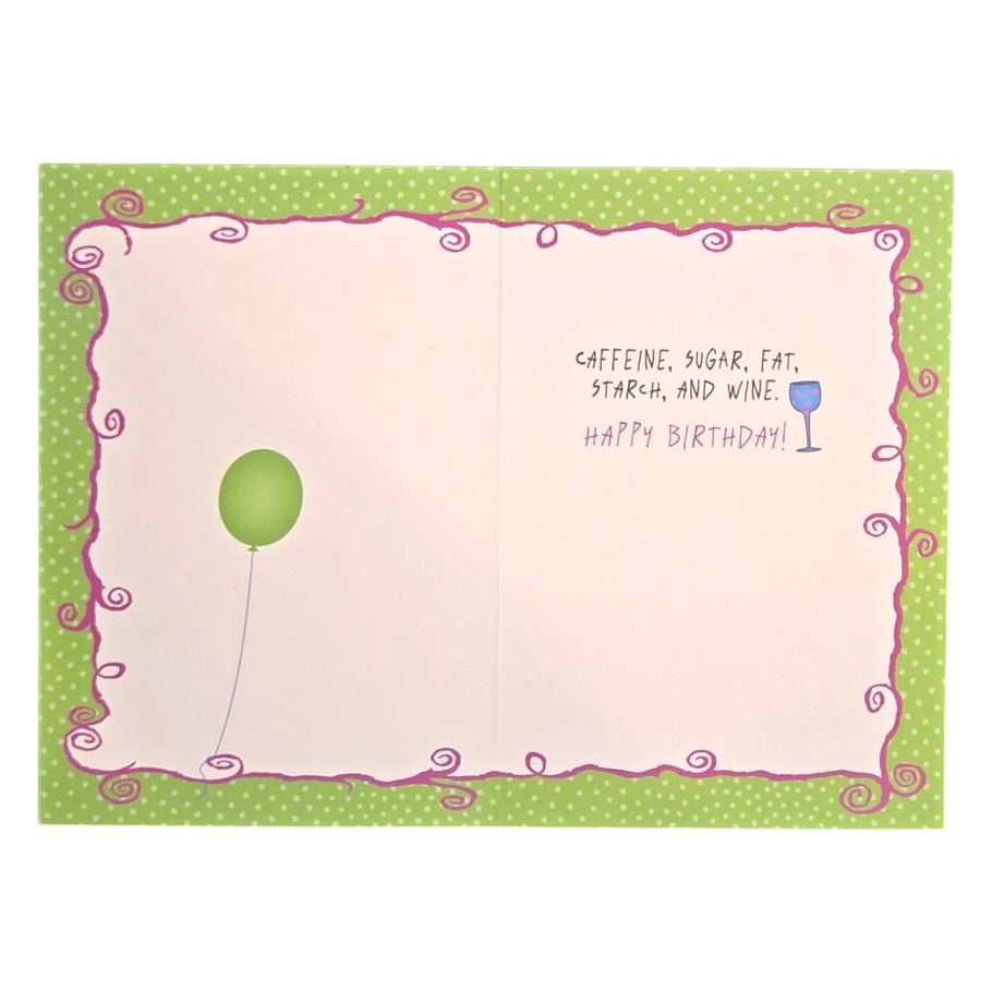 Five Basic Food Groups Funny Birthday Card