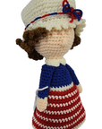 Patriotic Crochet Girl Doll – Red White & Blue Amigurumi
