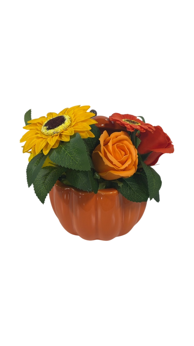 Soap Flowers Sunflowers in Pumpkin