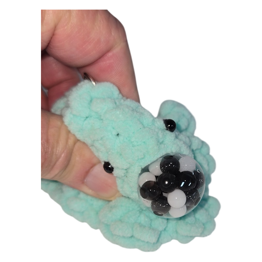 Mint Green Crochet Octopus Squishy Keychain
