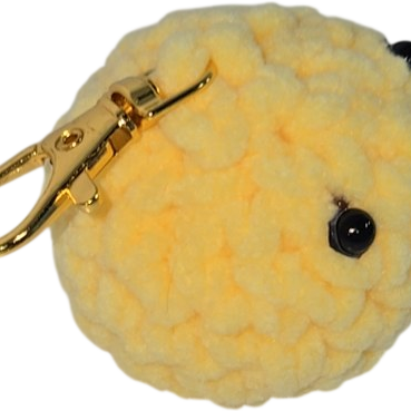 Crochet Smiley Face Keychain Charm