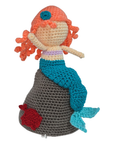 Crochet Mermaid Squishy Amigurumi Doll on Rock