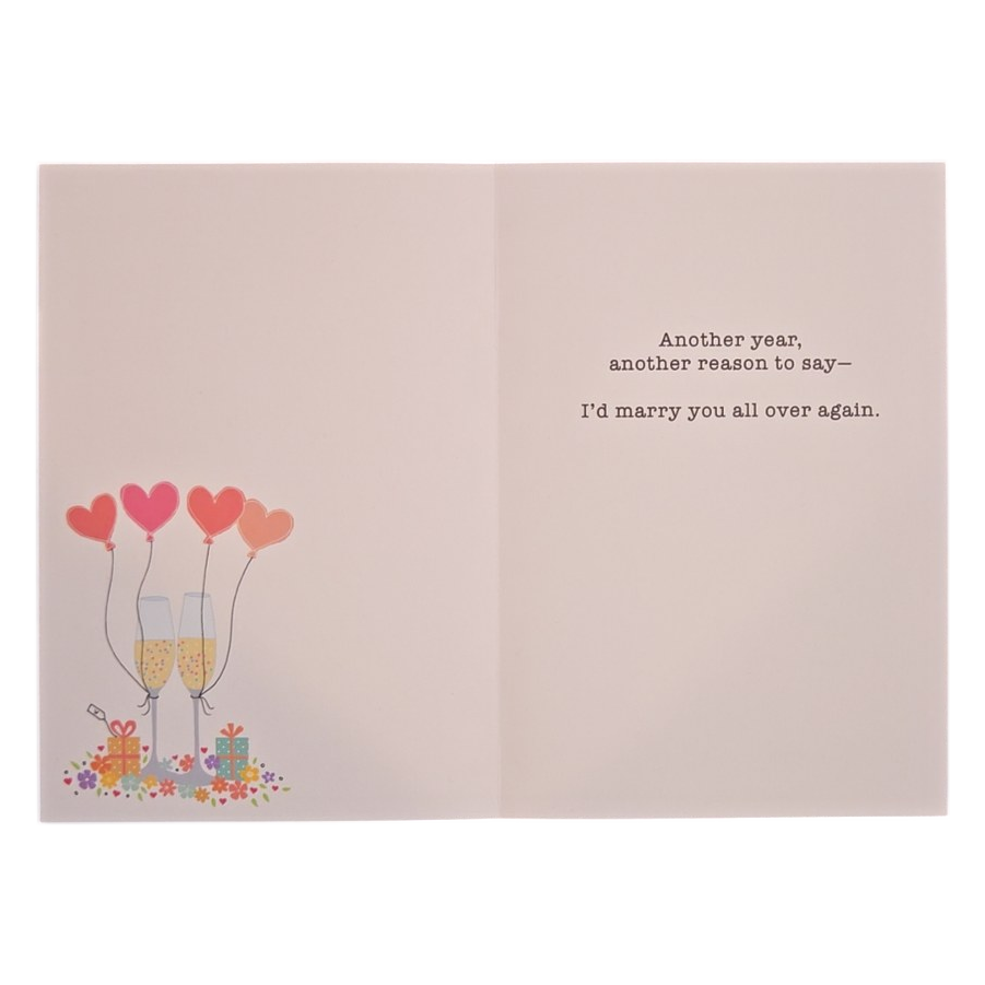 Happy Anniversary Wife Champagne Greeting Card