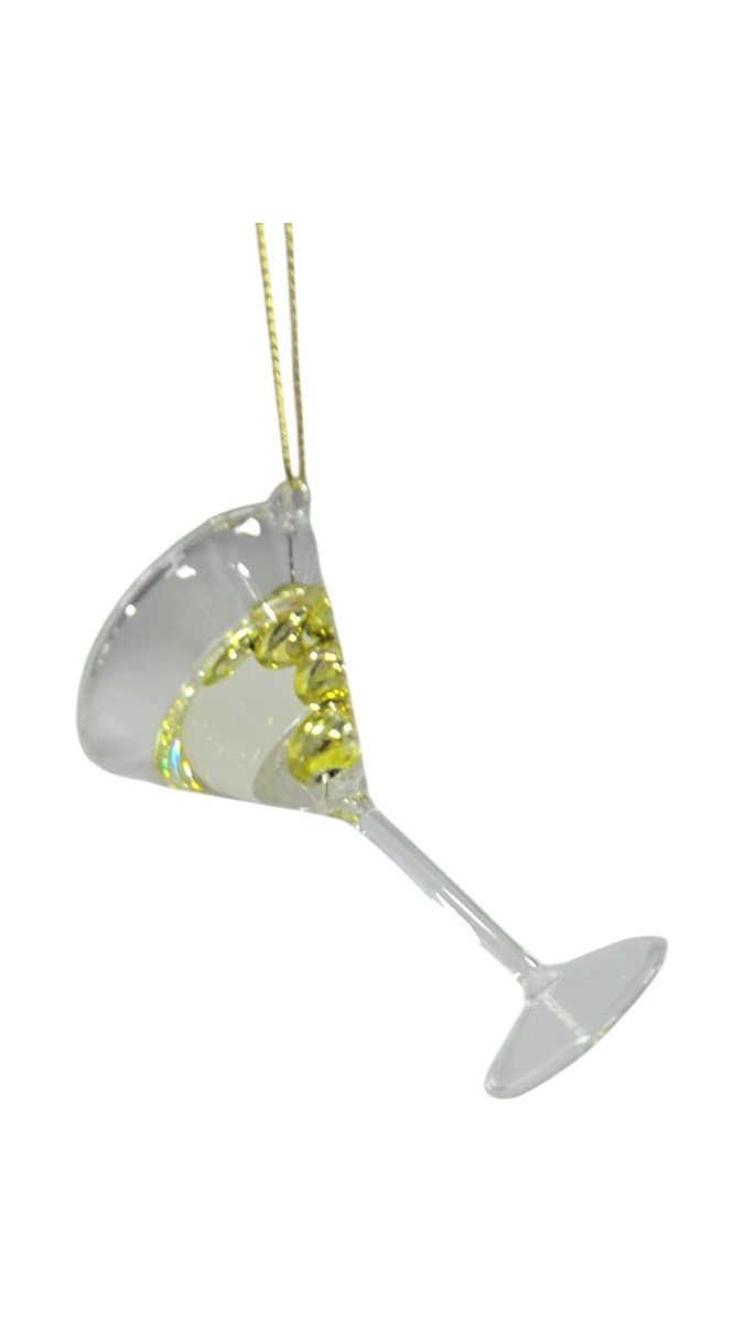 Glass Olive Martini Ornament