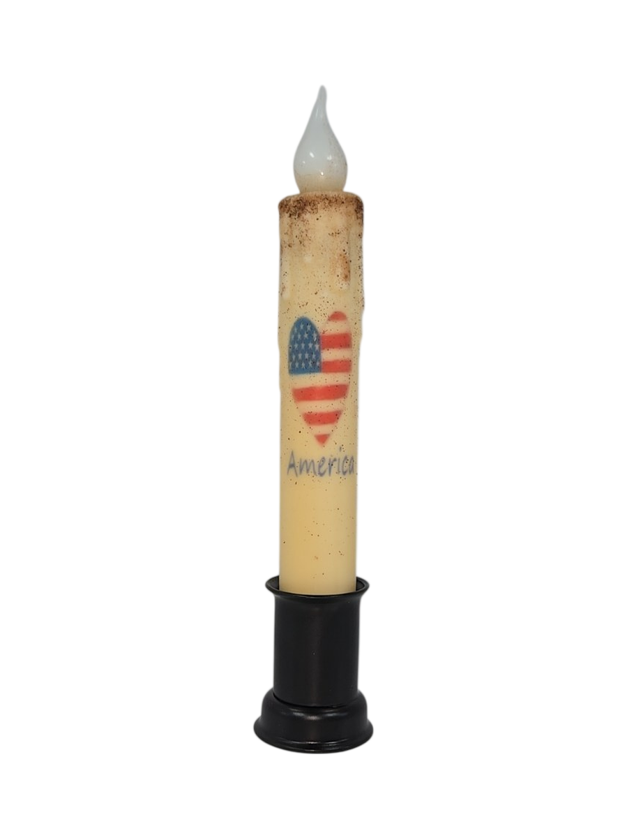 Heart America Taper Candle