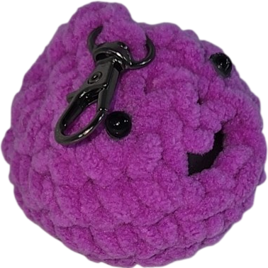 Purple Crochet Blob Keychain Charm