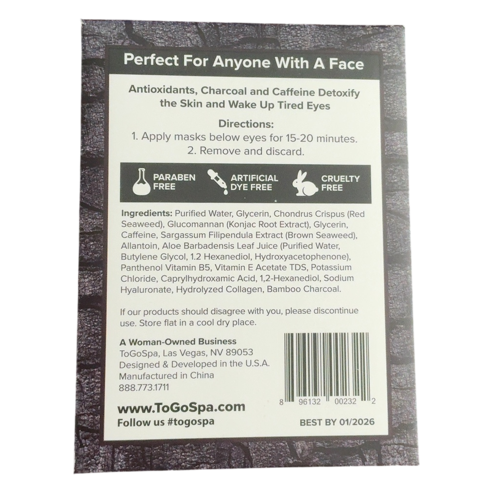ToGoSpa Charcoal &amp; Caffeine Eye Mask