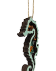 Seahorse Layered Wood Ornament with Twine Hanger
