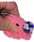 Pink Crochet Octopus Squishy Keychain Clip