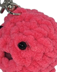 Crochet Blob Face Keychain Charm – Pink