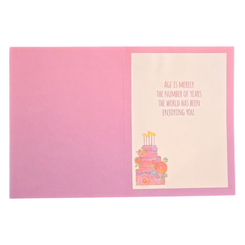 Happy Birthday Floral Cake Greeting Card