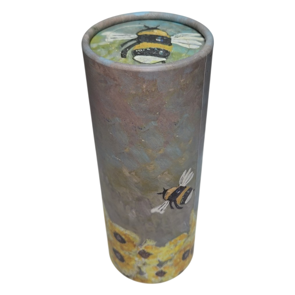 Bumblebee &amp; Sunflower Hand-Painted Tissue Tube Car Holder