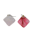 Handmade Pink Floral Resin & Fabric Drop Earrings