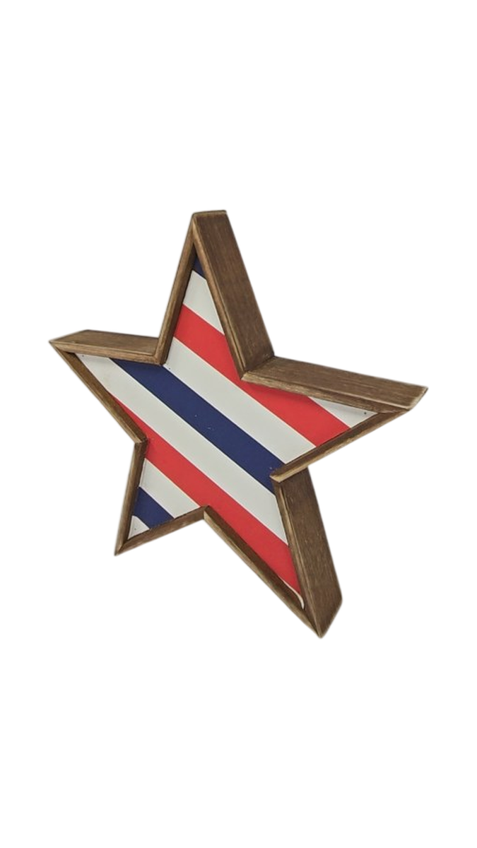 Patriotic Red White Blue Star Wood Wall Decor