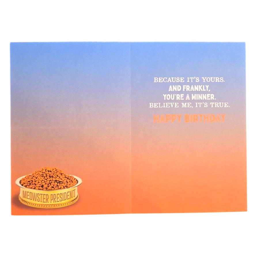 Huge Birthday Political Cat Greeting Card