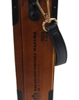 MCM-Inspired Cigar Box Purse With Cognac Logo Print Handbag