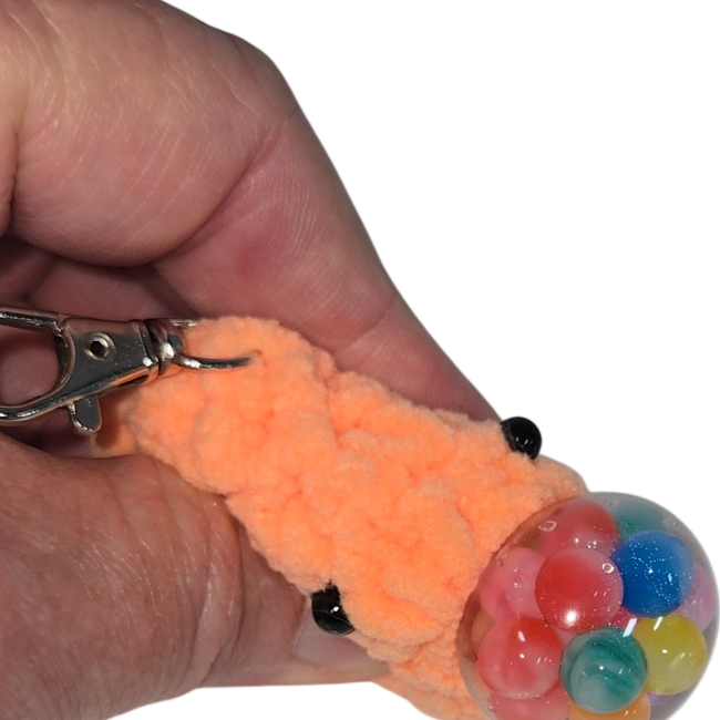 Crochet Stress Ball Blob Keychain – Orange