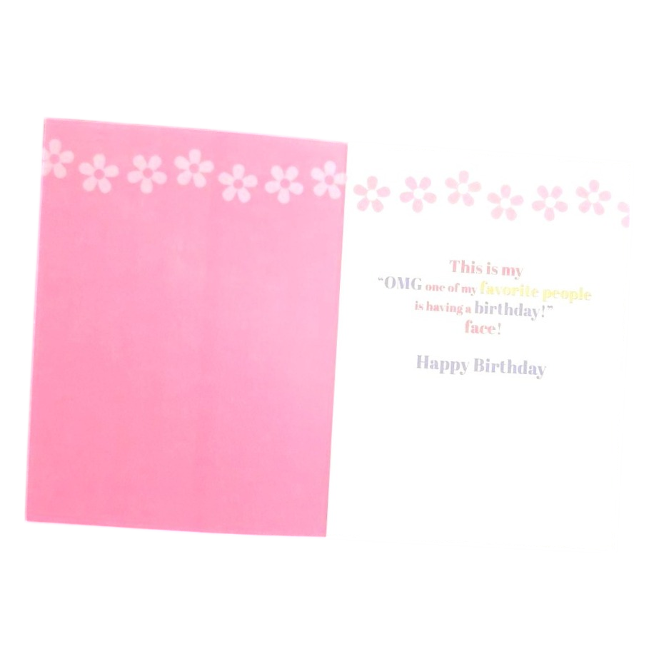 Excited Girl in Floral Swim Cap Greeting Card