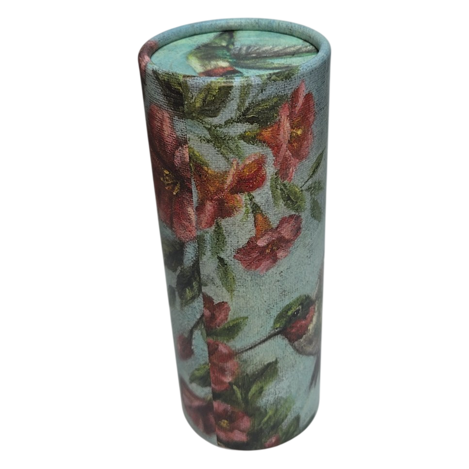 Hummingbird Floral Tube Tissue Holder for Car Cup Holder