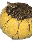 Encaustic Sunflower Mushroom Sculpture with Bee by Trish McFerran