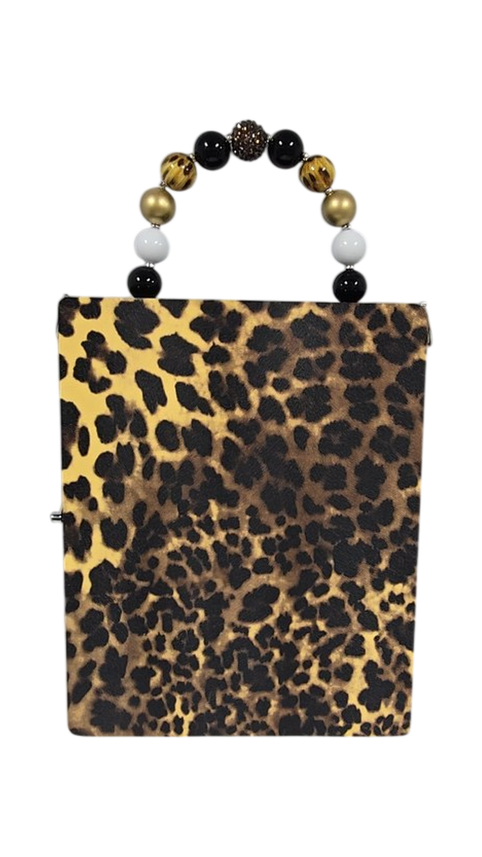 Coco Chanel Inspired Leopard Print Cigar Box Handbag