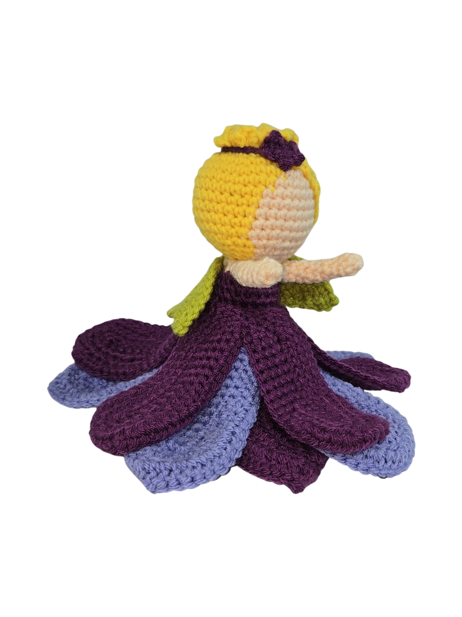 Handmade Amigurumi Crochet Princess Peony Doll – Purple &amp; Lavender