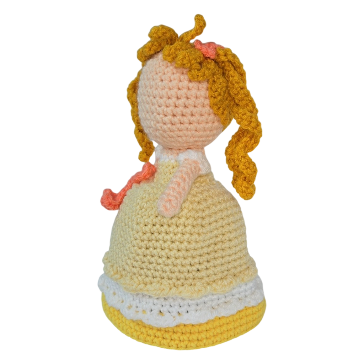 Handmade Crochet Princess Doll Amigurumi – Blonde Girl in Yellow Dress