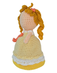Handmade Crochet Princess Doll Amigurumi – Blonde Girl in Yellow Dress