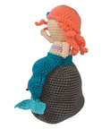 Crochet Mermaid Squishy Amigurumi Doll on Rock