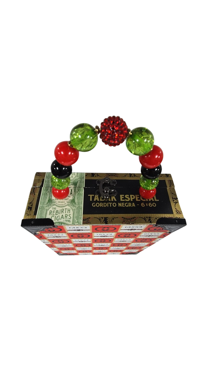Vintage Christmas Gucci Inspired Cigar Box Handbag