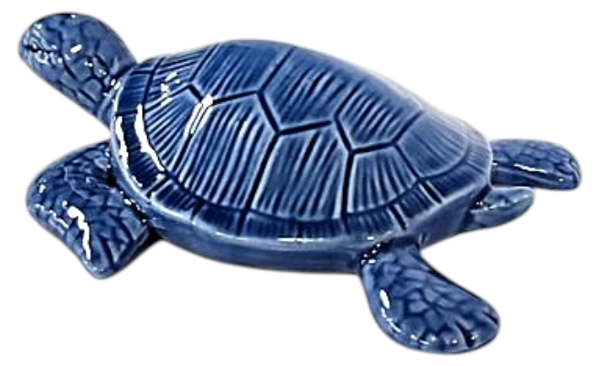 Blue Ceramic Sea Turtle Figurine