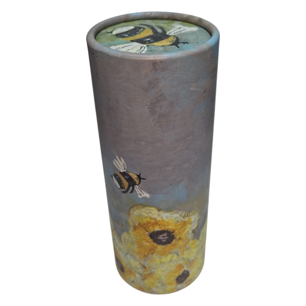 Bumblebee &amp; Sunflower Hand-Painted Tissue Tube Car Holder