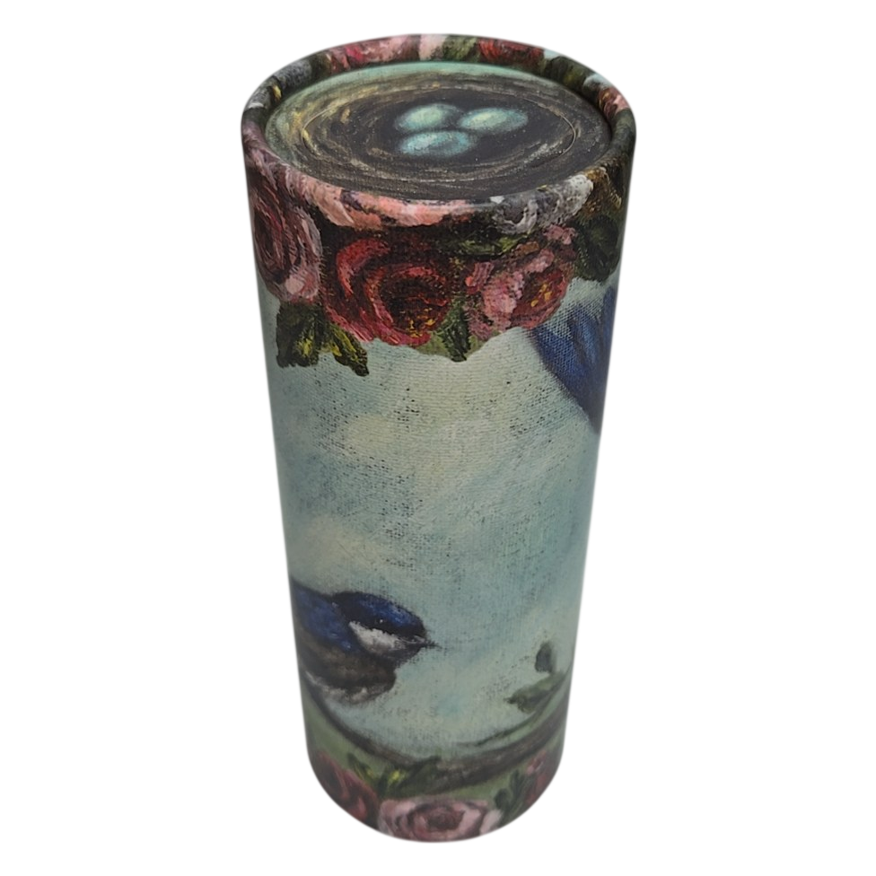 Bird &amp; Nest Vintage Art Cylinder Tissue Holder for Car Cup Holder