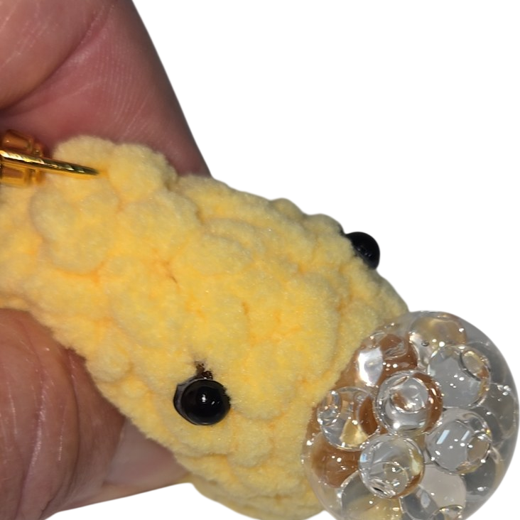 Crochet Smiley Face Keychain Charm