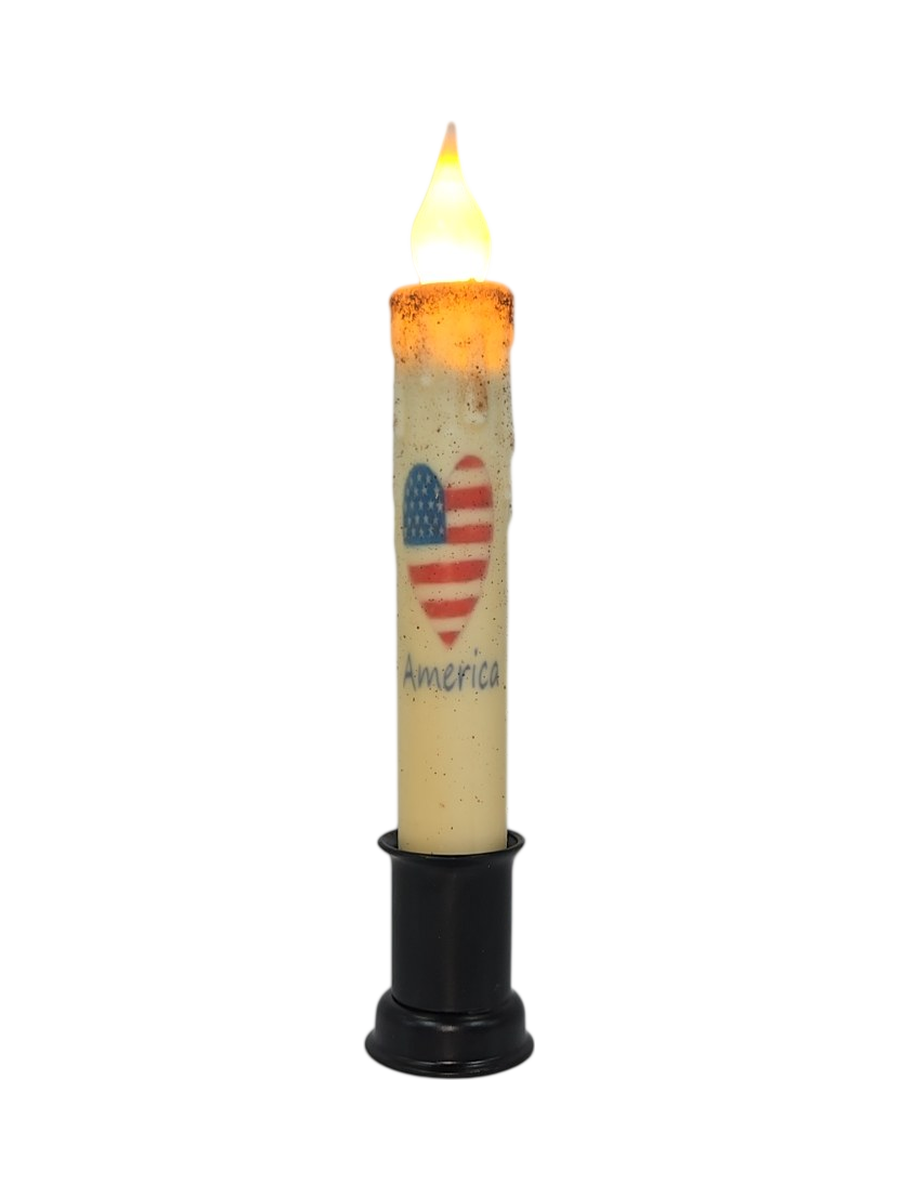 Heart America Taper Candle