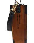 MCM-Inspired Cigar Box Purse With Cognac Logo Print Handbag