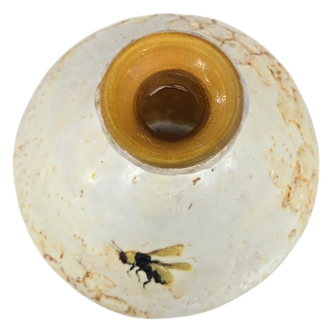 Handcrafted Ceramic Bee &amp; Honeycomb Round Vase
