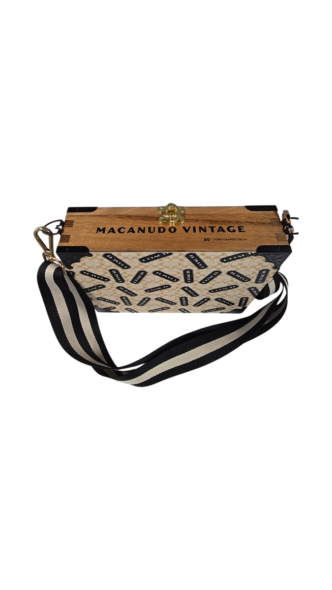 Coach-Inspired Signature Print Cigar Box Handbag